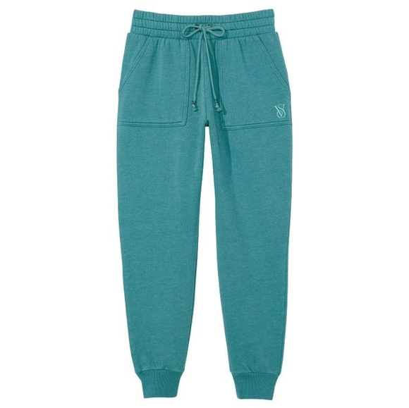 NWT VICTORIAS SECRET OUTFIT CROP  HOODIE WITH MATCHING JOGGERS PRETTY SAGE COLOR - Picture 4 of 7